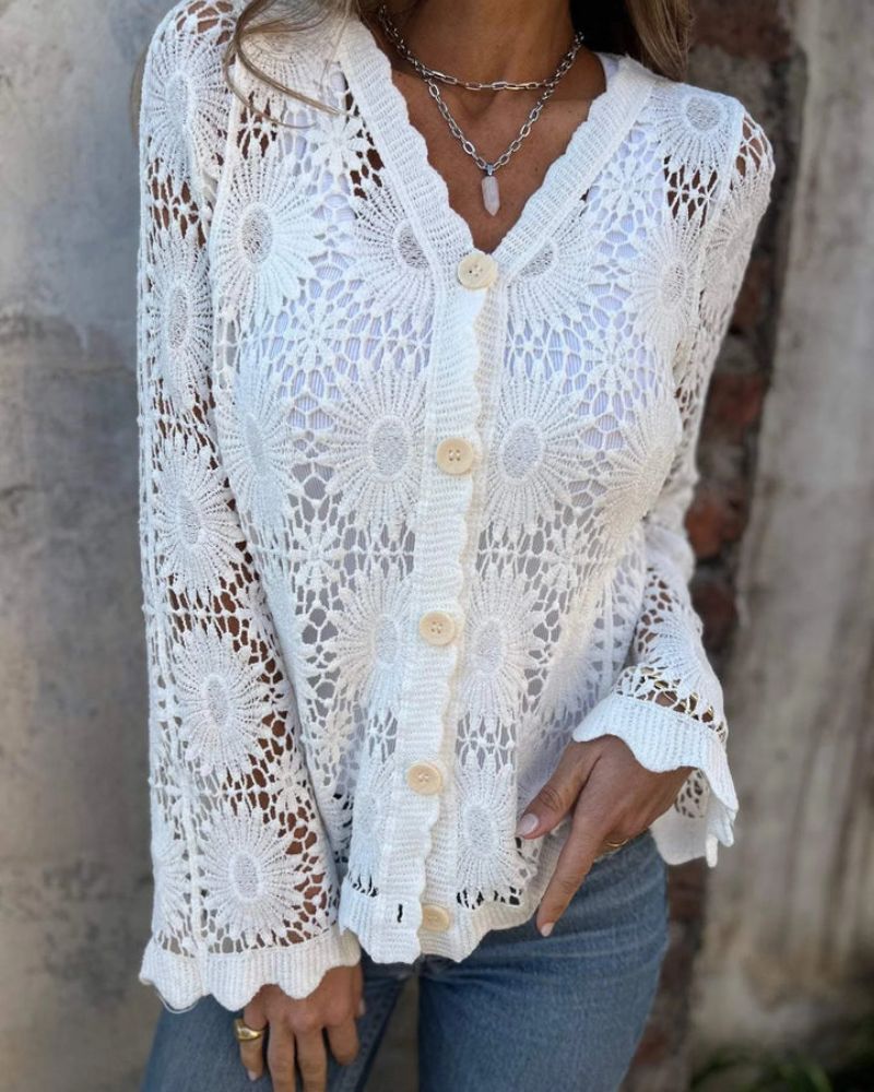 Nalie | Cardigan Ă boutons en dentelle au crochet