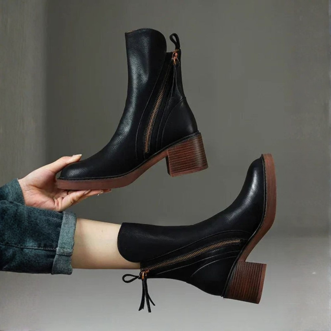 Éliane | Bottines à talon élégantes avec fermeture zippée