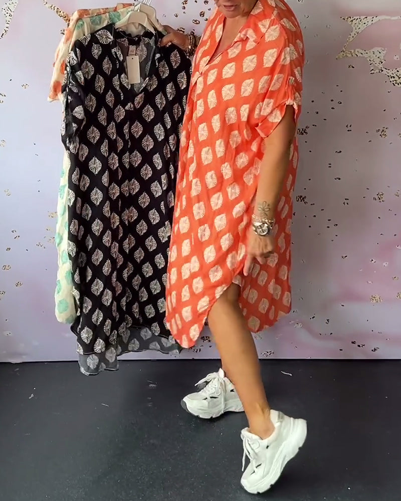 Liora | Robe ample avec col revers et manches courtes