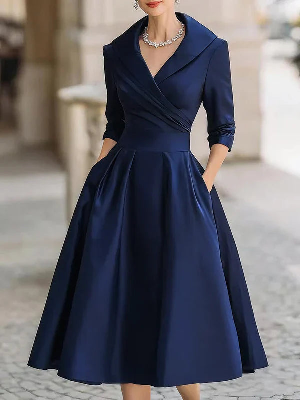 Lina | Robe midi élégante au style vintage