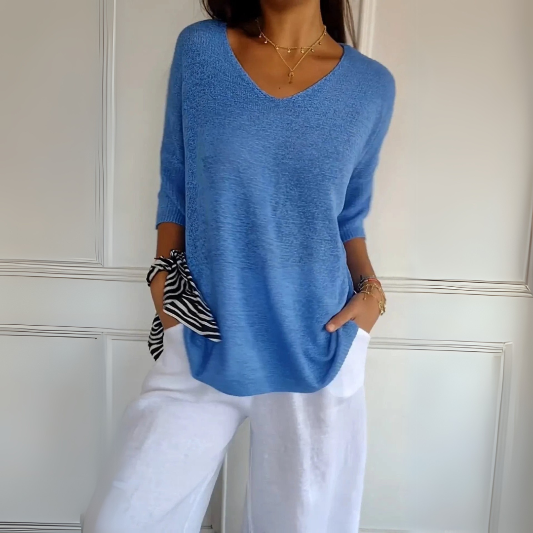 Anna | Haut en maille avec col en V