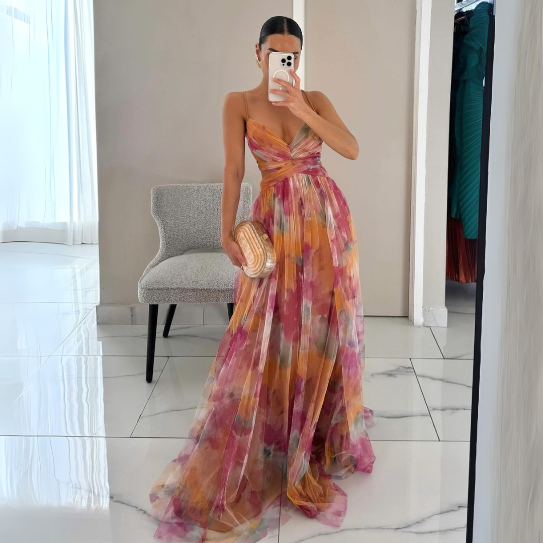 Camila | Robe longue charmante avec imprimé floral