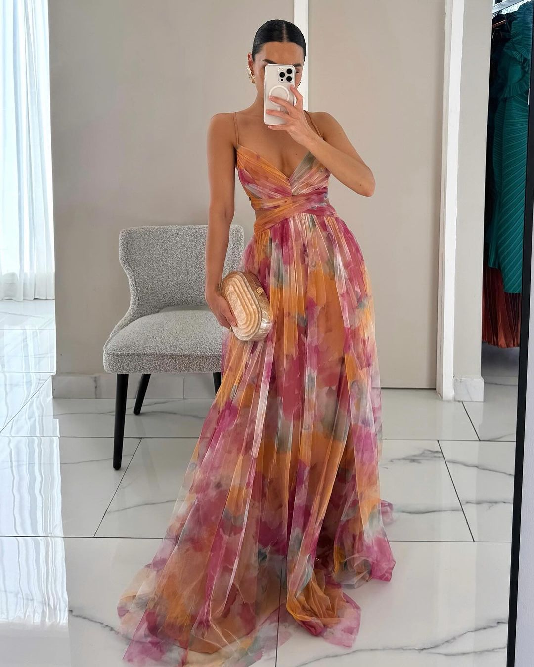 Camila | Robe longue charmante avec imprimé floral