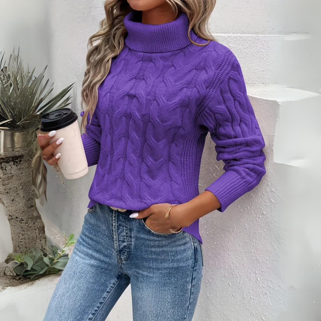 Gloria | Pull à col roulé torsadé