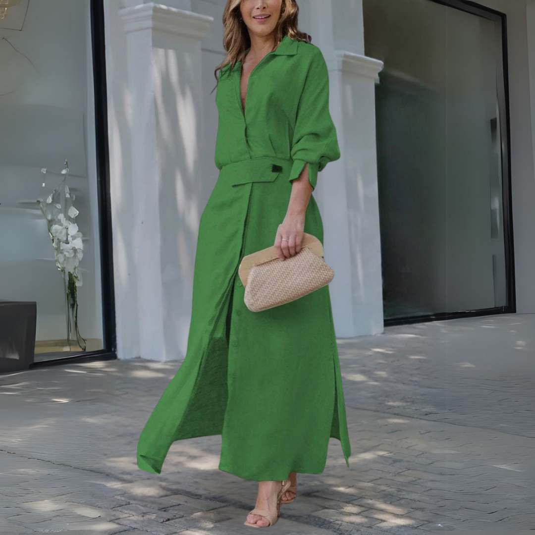 Jeanette | Robe longue avec décolleté en V