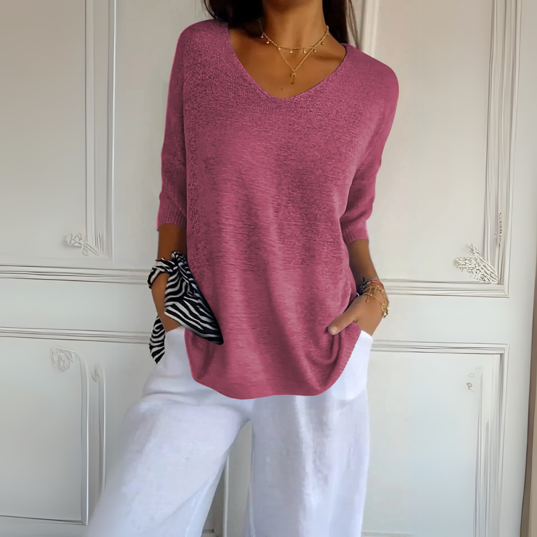 Anna | Haut en maille avec col en V