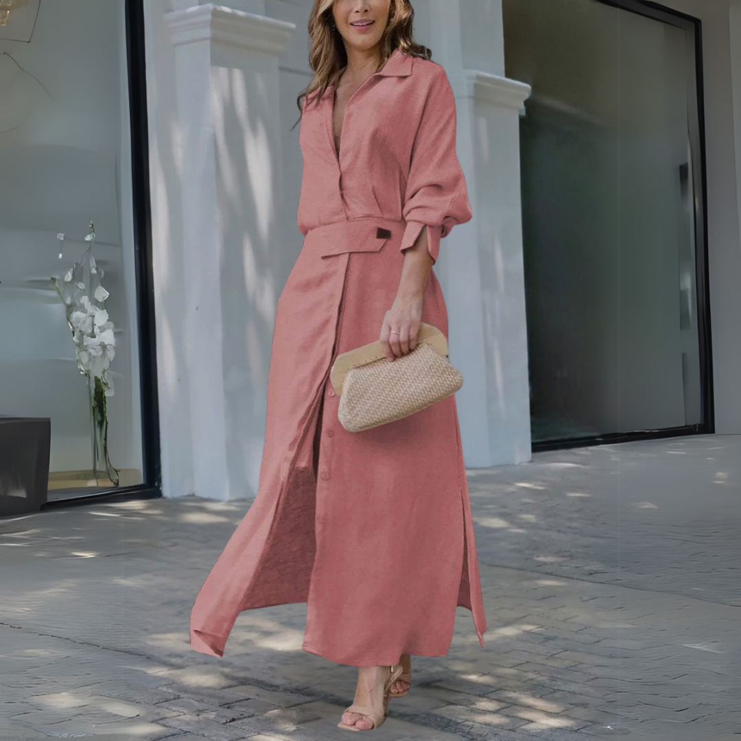 Jeanette | Robe longue avec décolleté en V