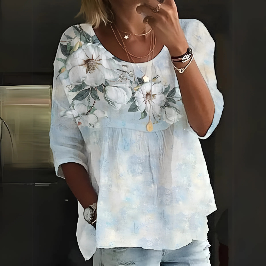 Bianca | Blouse ample en coton et lin