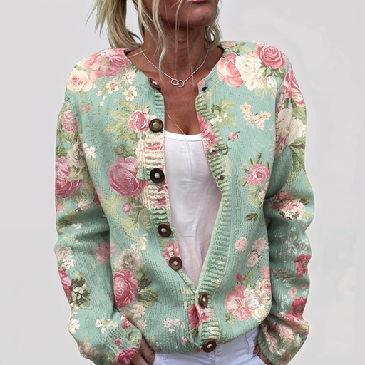 Teresa | Veste en maille avec motif floral