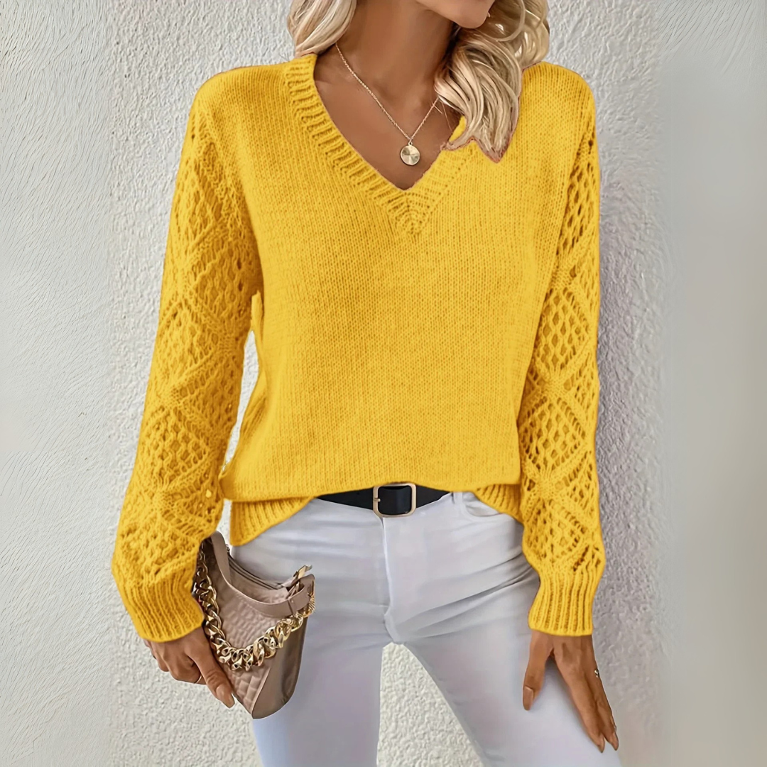 Adriana | Pull en tricot décontracté avec encolure en V