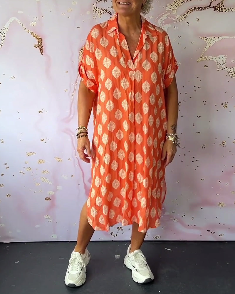 Liora | Robe ample avec col revers et manches courtes