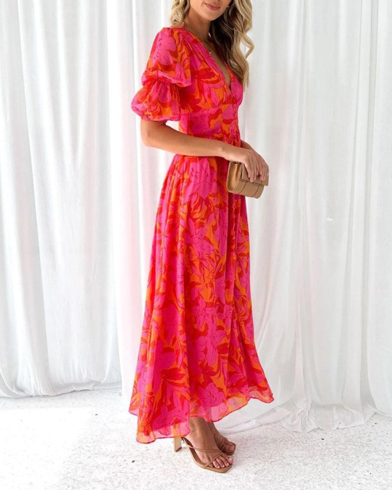 Barbara | Maxi robe rouge-rose