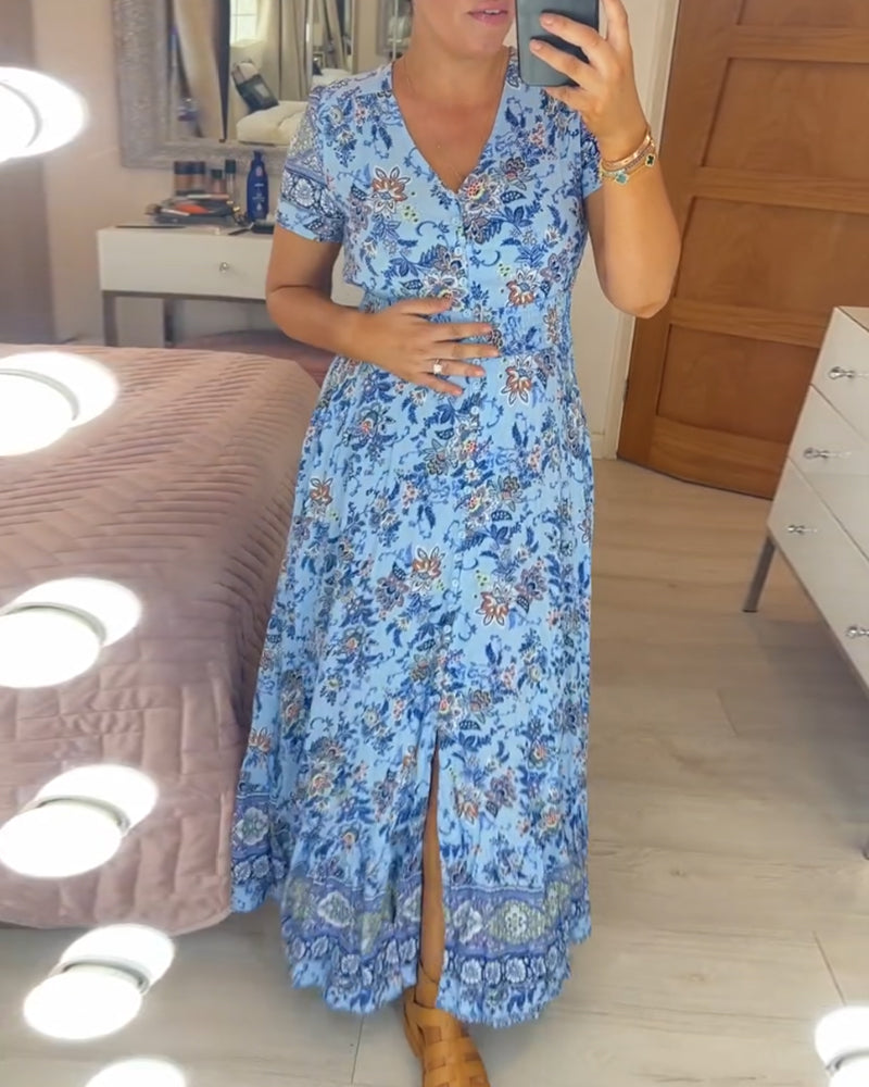 Wibia | Robe à décolleté en V avec imprimé floral