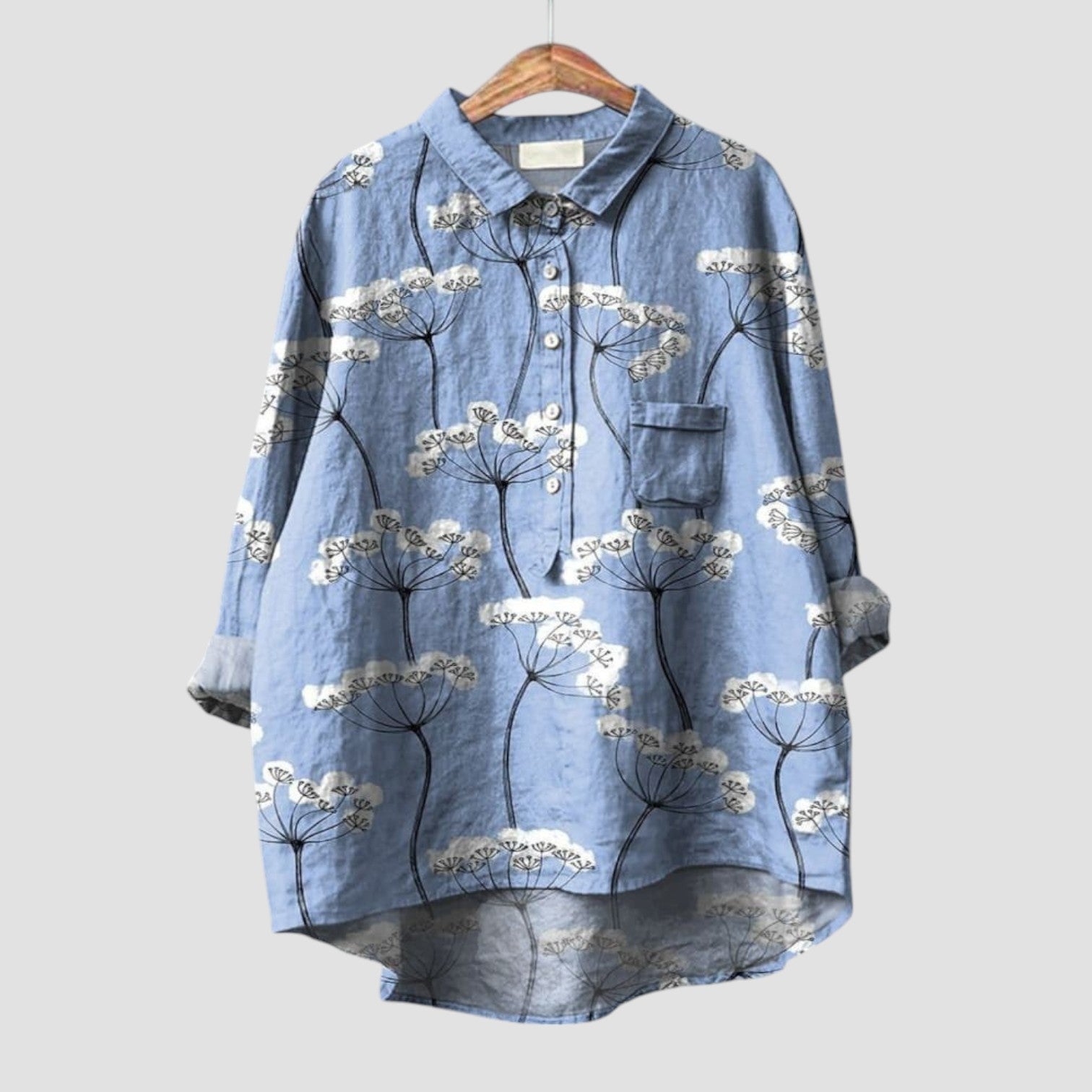 Lucrezia | Chemise oversize à motif végétal
