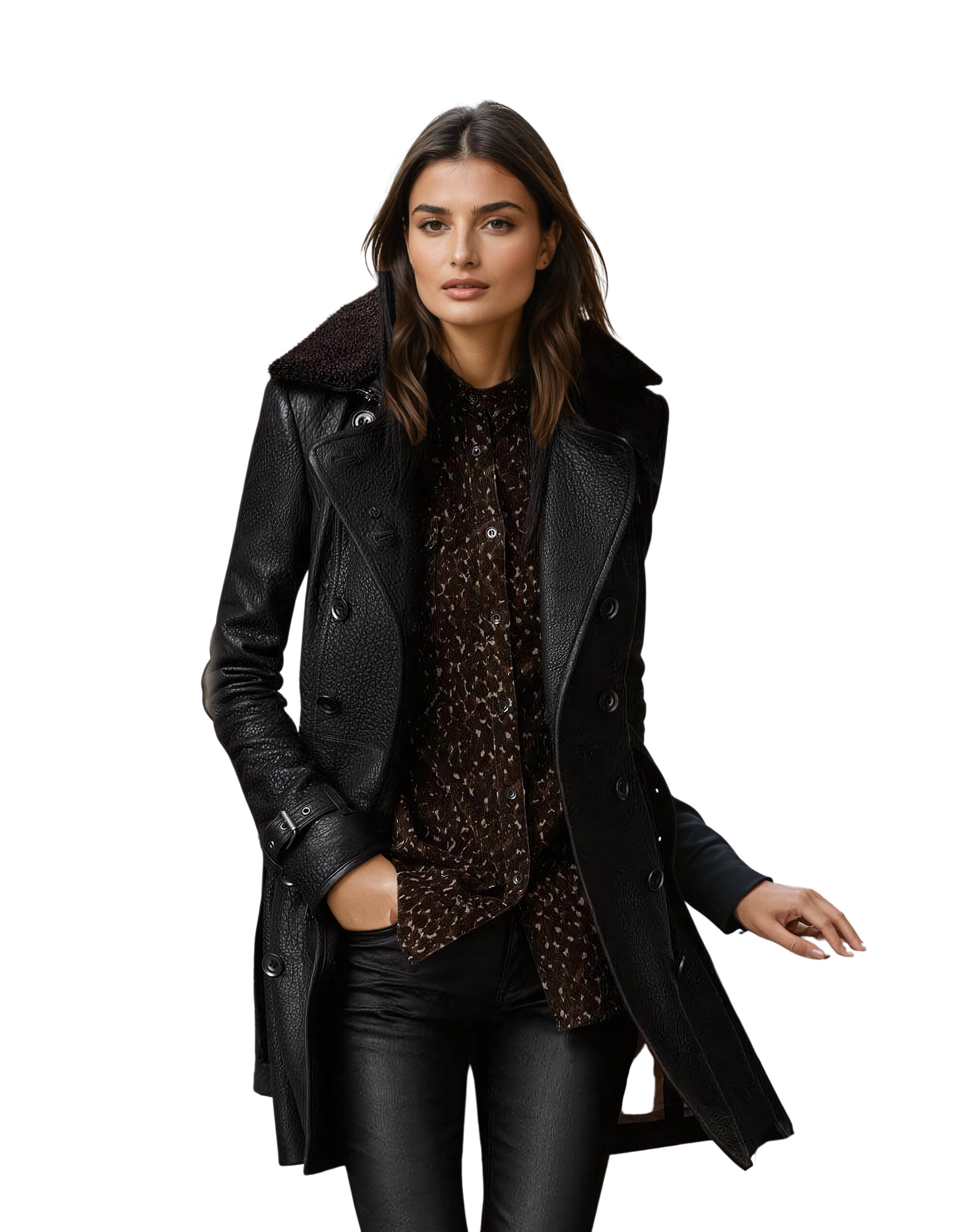 Desireé | Manteau en cuir de luxe type trench