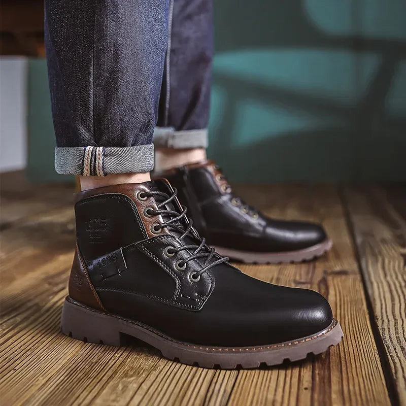 Michel | Bottines décontractées en cuir de style britannique pour hommes