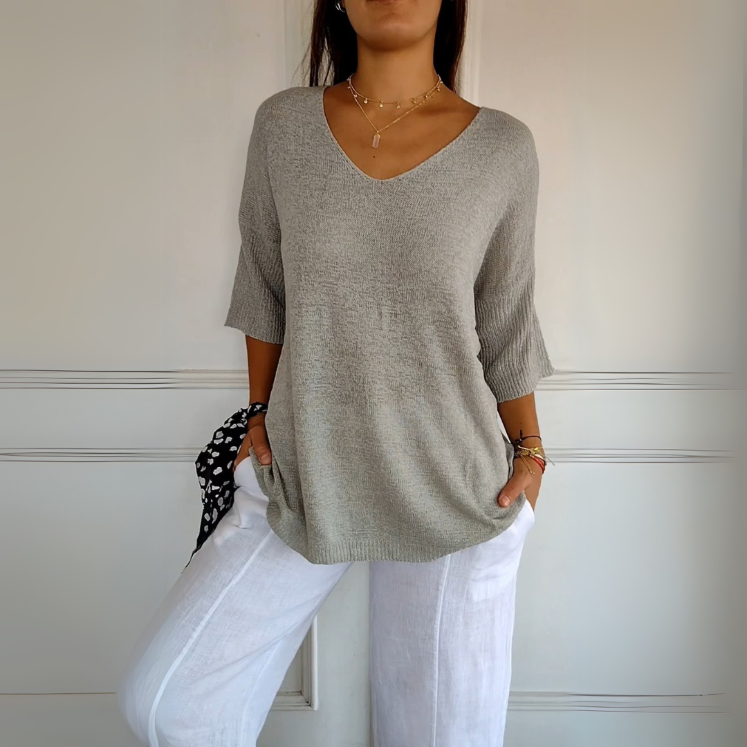 Anna | Haut en maille avec col en V