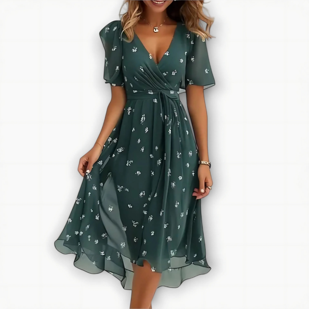 Annegret | Robe pour femme avec décolleté en V