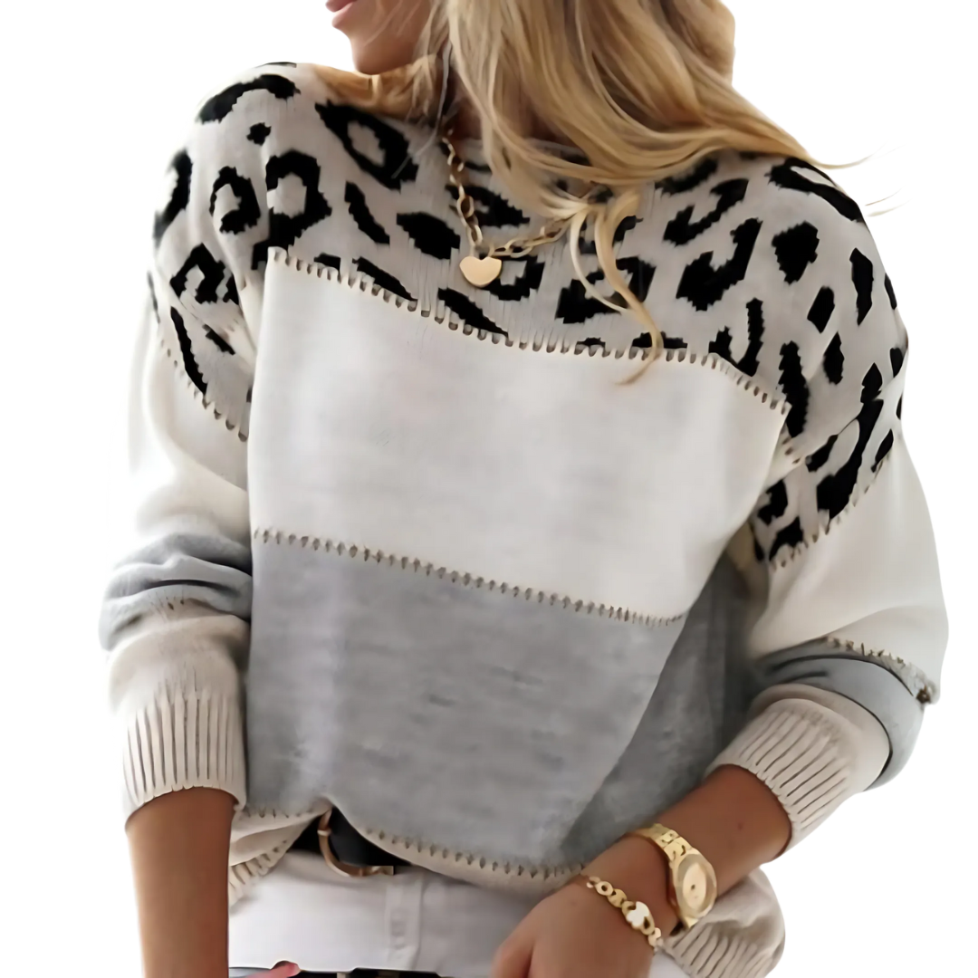 Edith | Pull à imprimé léopard