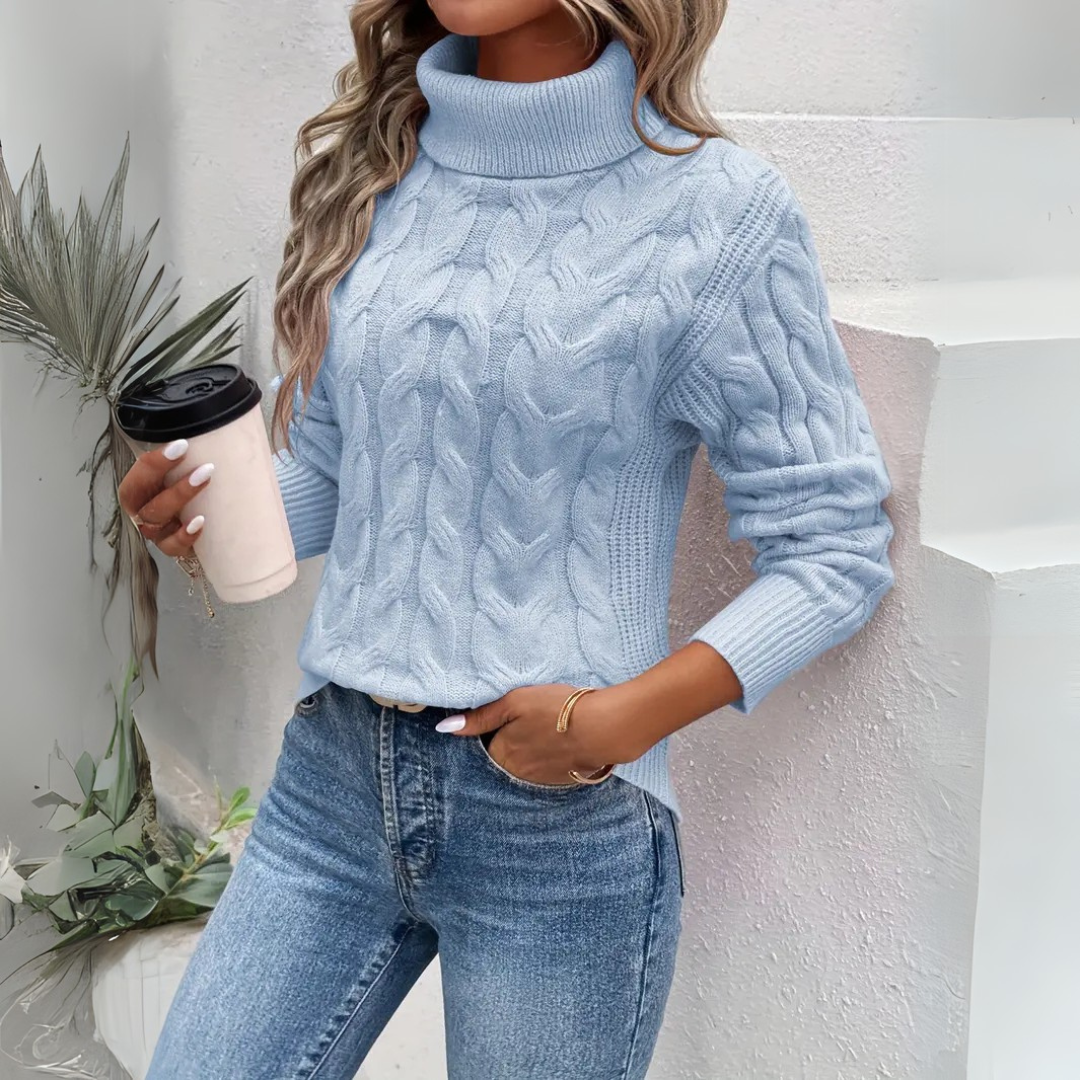 Gloria | Pull à col roulé torsadé