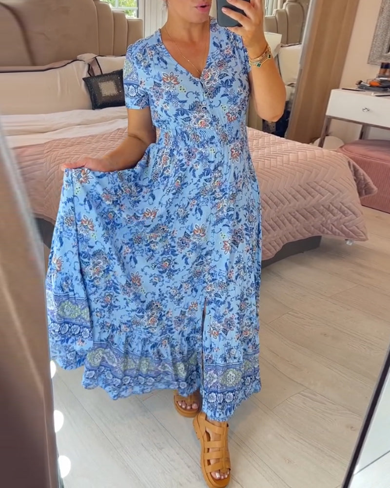 Wibia | Robe à décolleté en V avec imprimé floral