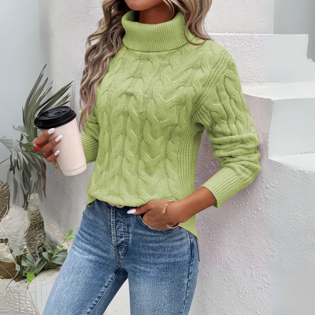 Gloria | Pull à col roulé torsadé