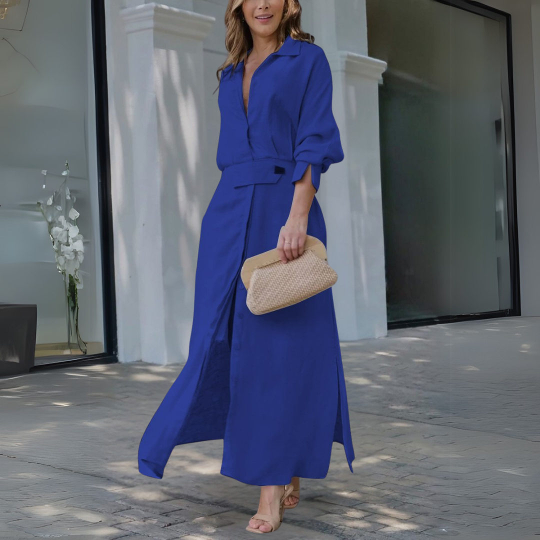 Jeanette | Robe longue avec décolleté en V