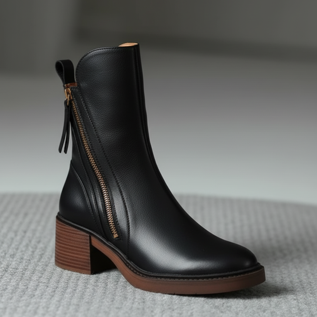 Éliane | Bottines à talon élégantes avec fermeture zippée