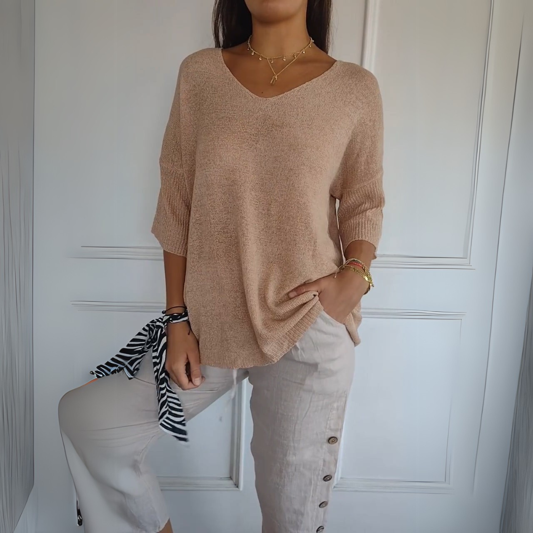 Anna | Haut en maille avec col en V