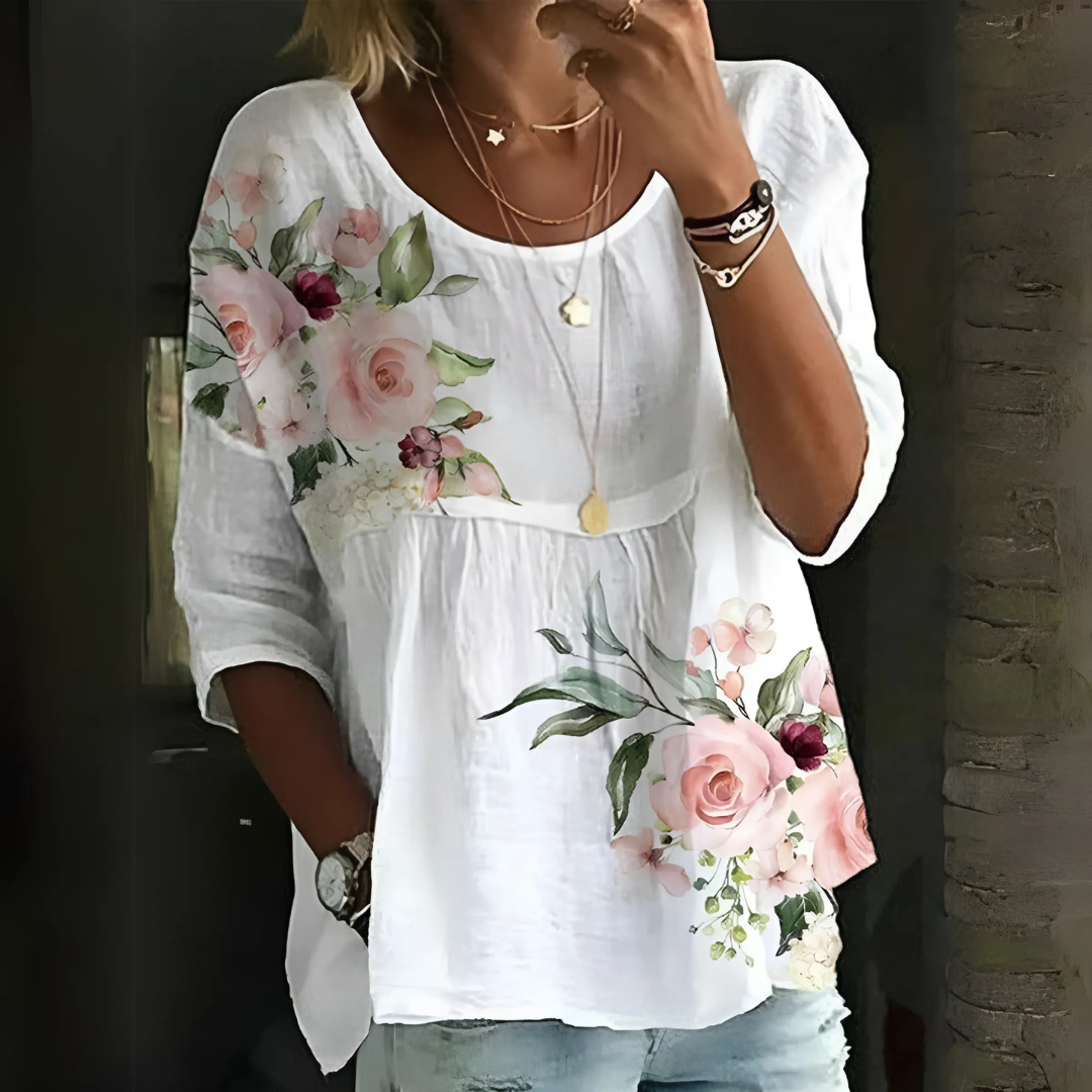 Bianca | Blouse ample en coton et lin