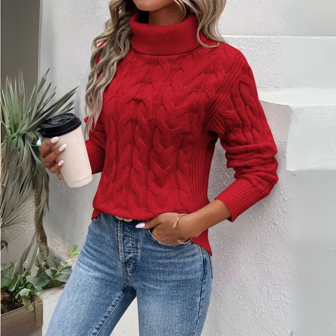 Gloria | Pull à col roulé torsadé