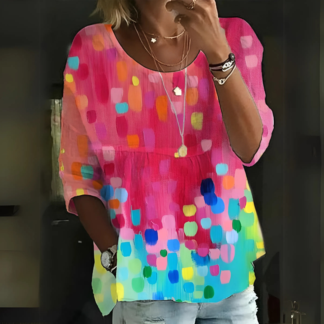 Bianca | Blouse ample en coton et lin