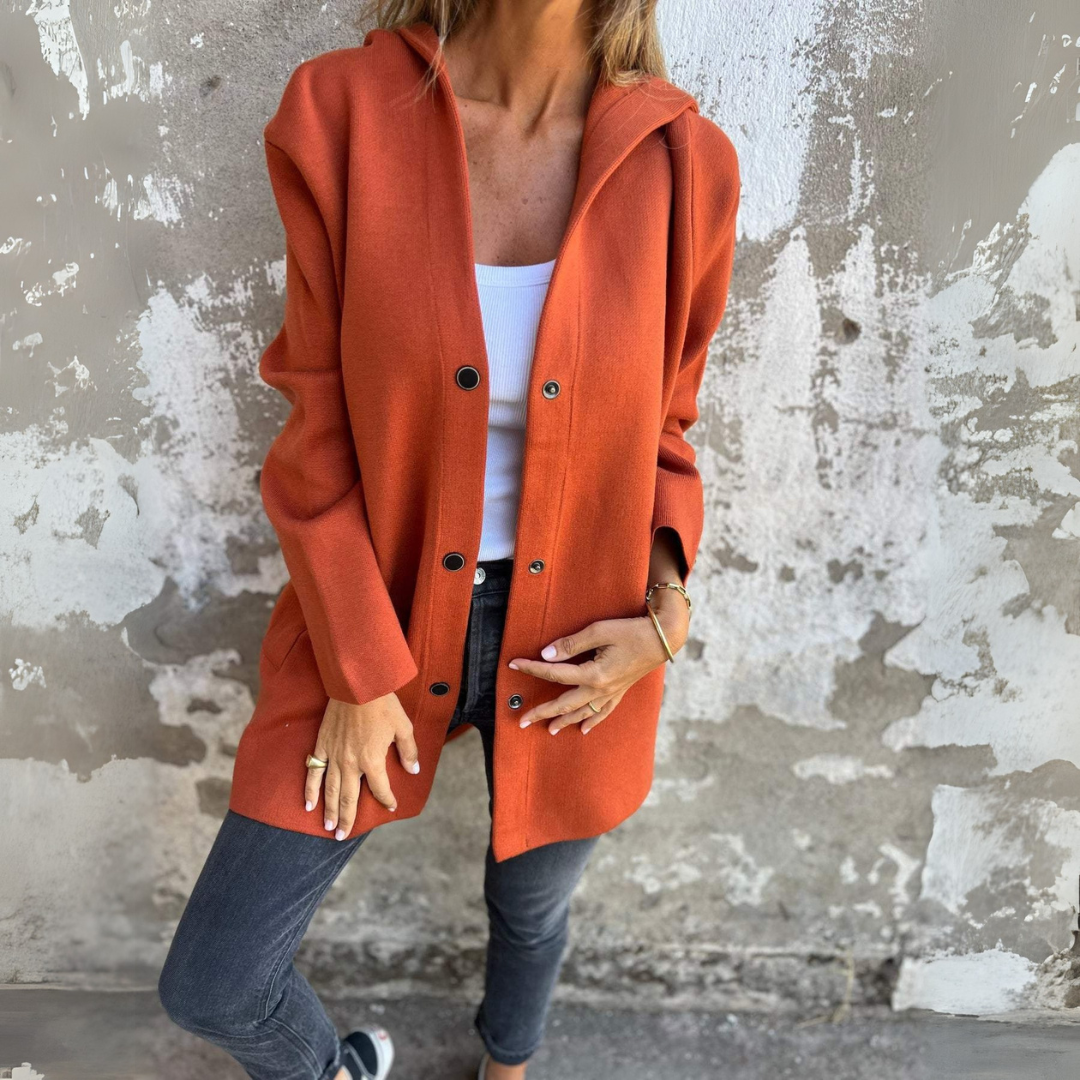 Nadia | Veste décontractée à une seule rangée avec capuche