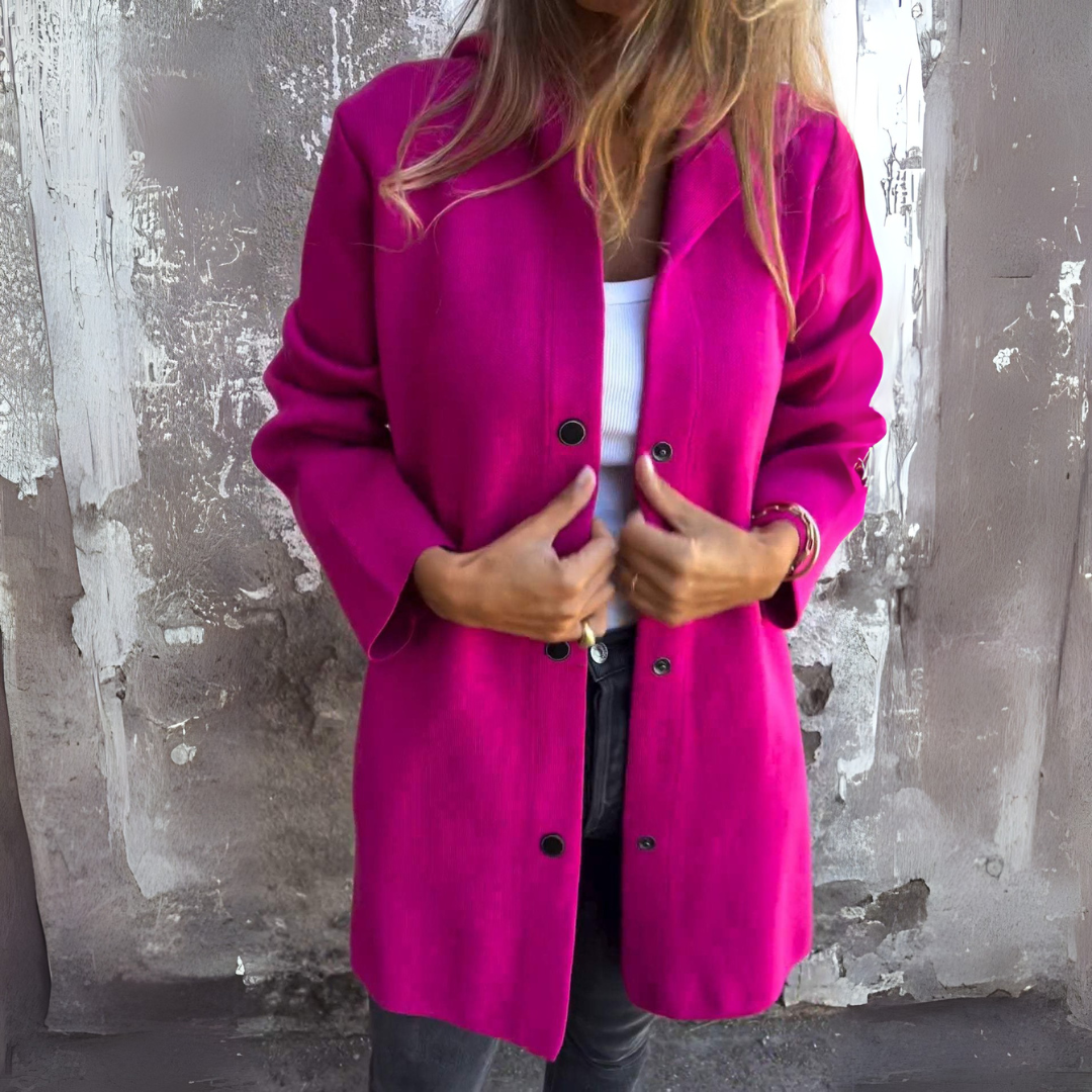 Nadia | Veste décontractée à une seule rangée avec capuche