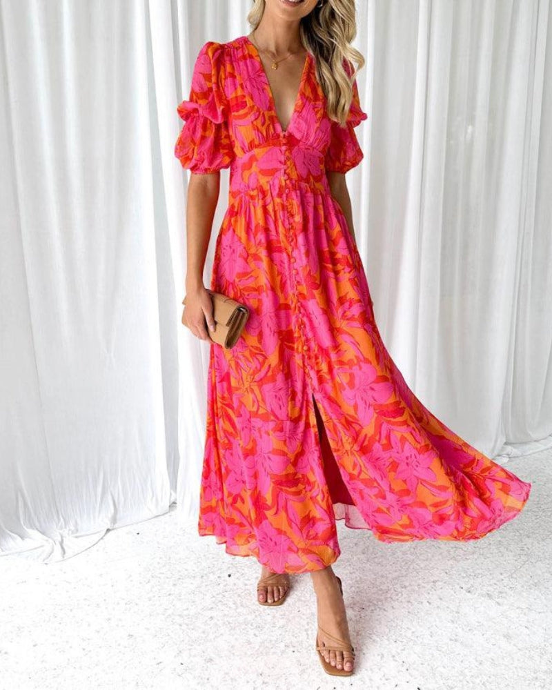 Barbara | Maxi robe rouge-rose