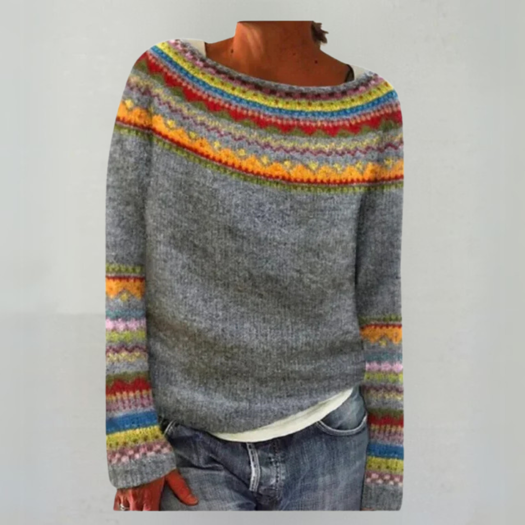 Mercedes | Pullover en tricot d'hiver avec motif