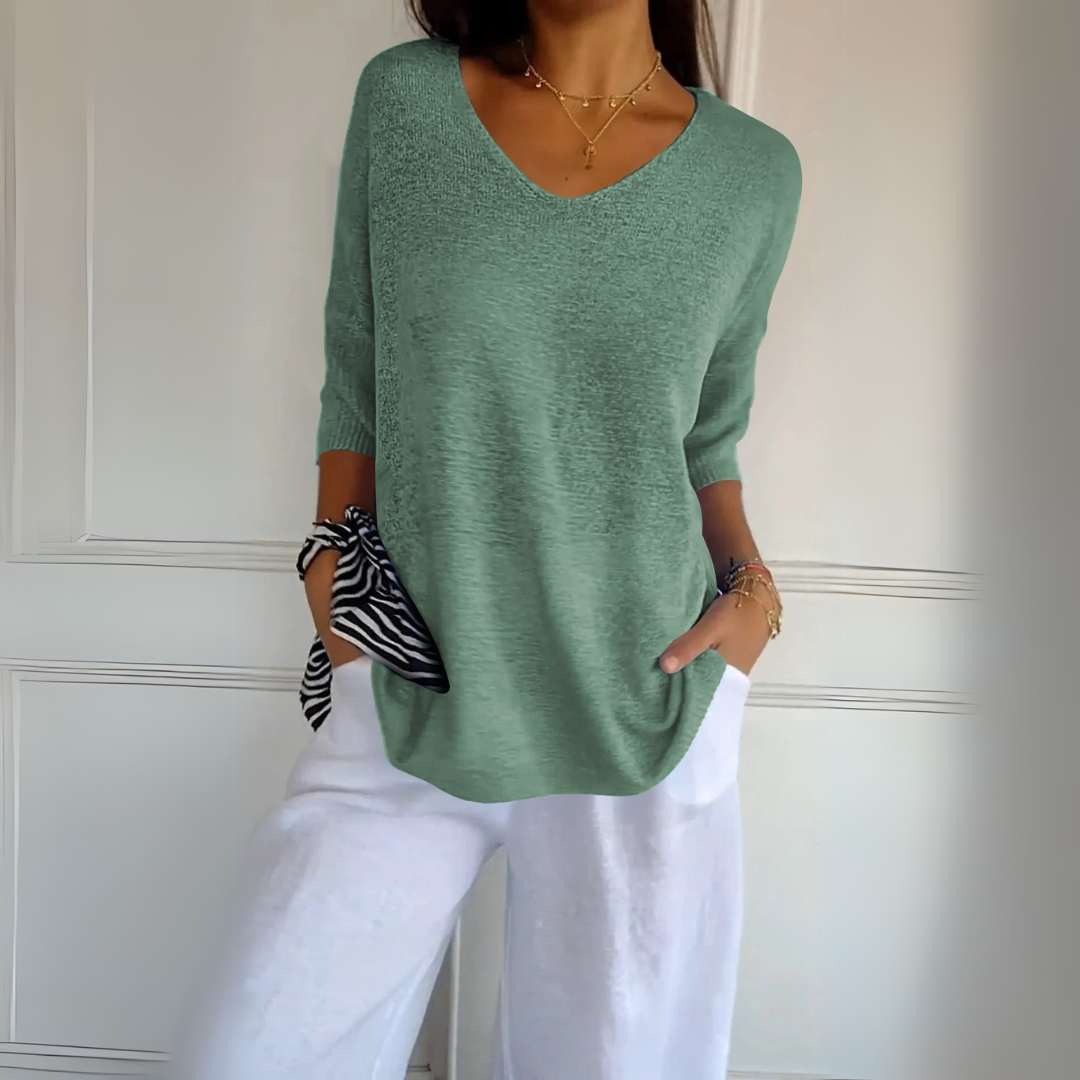 Anna | Haut en maille avec col en V