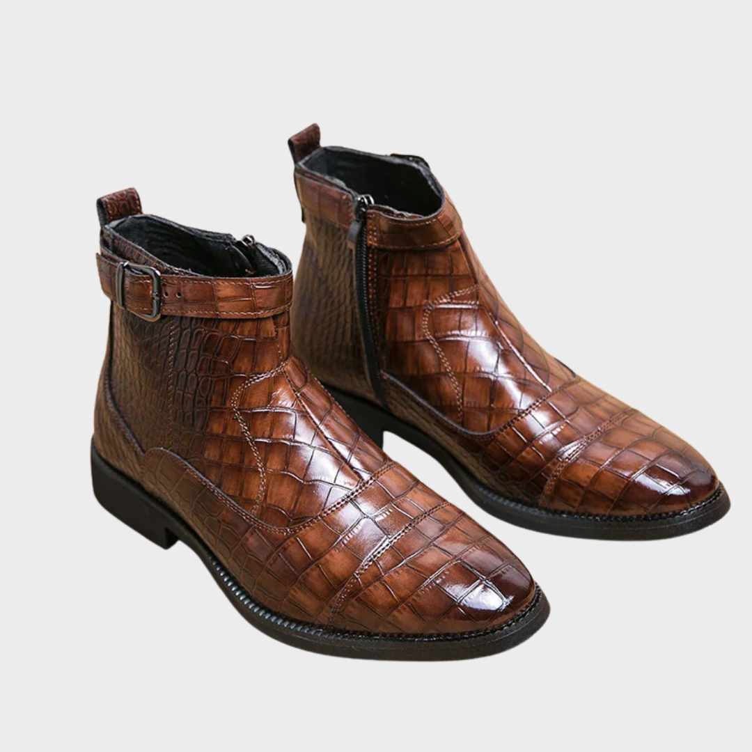 Massimo | Bottines homme à motif crocodile