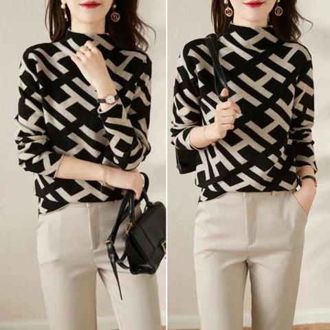 Laura | Pull-over géométrique élégant