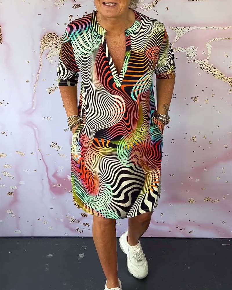 Deyanira | Robe colorée avec décolleté en V