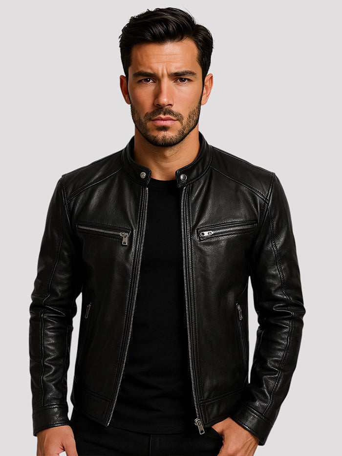 Lazare | Blouson en cuir intemporel pour homme avec style et caractère